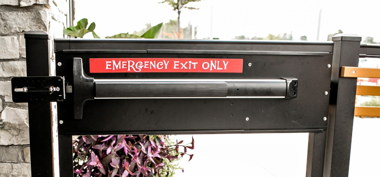 emergency push bar installation in South Monrovia Island