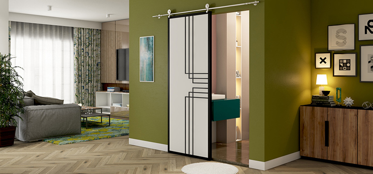 sliding bathroom door installation in South Monrovia Island